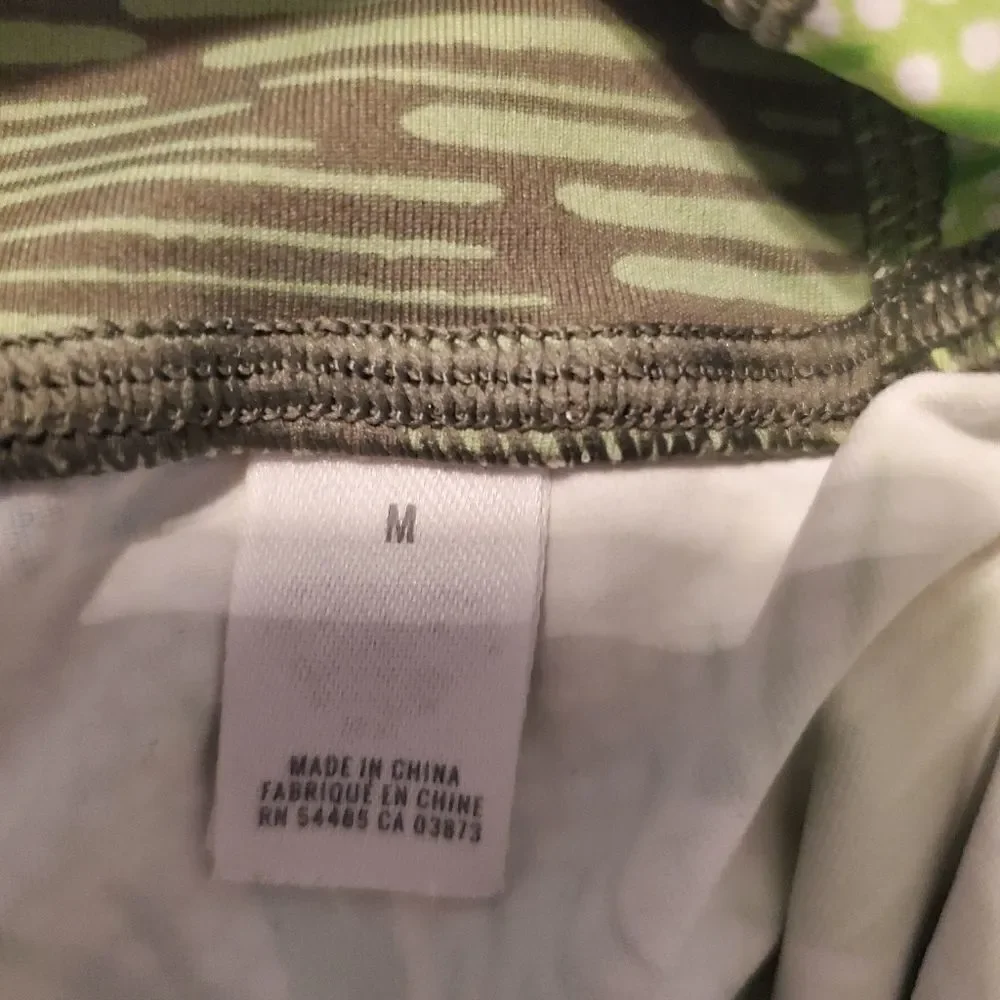 Aerie Green Floral Print Athletic Capris Medium - Picture 3 of 5